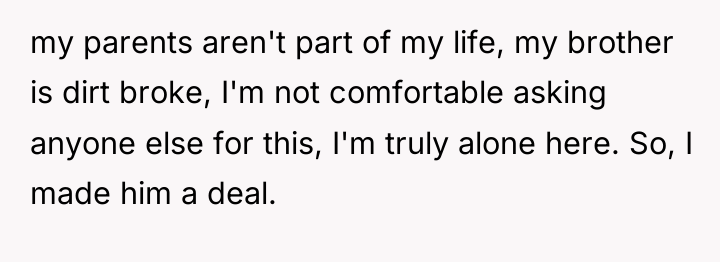 my parents aren't part of my life, my brother is...