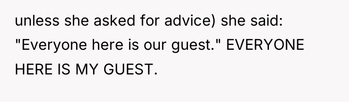 unless she asked for advice) she said: "Everyone here is...