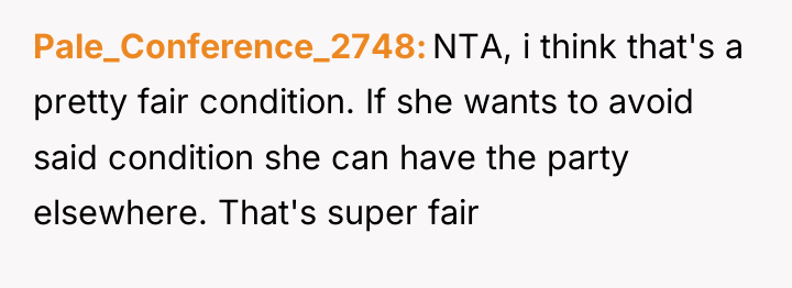 Pale_Conference_2748 NTA, i think that's a pretty fair condition. If...