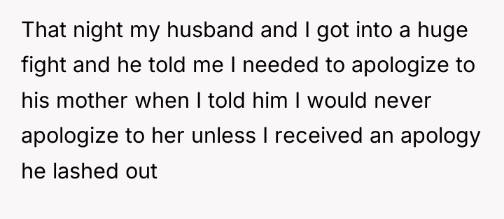 That night my husband and I got into a huge...