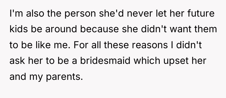 I'm also the person she'd never let her future kids...
