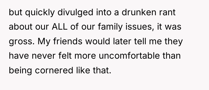 but quickly divulged into a drunken rant about our ALL...