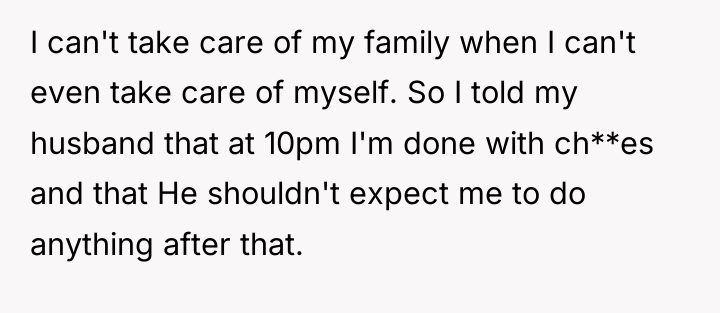 I can't take care of my family when I can't...