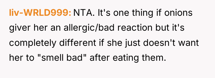liv-WRLD999 NTA. It's one thing if onions giver her an...