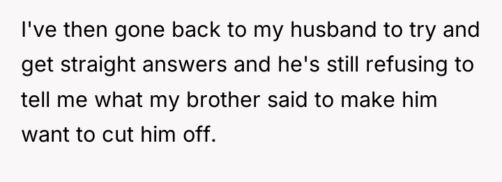 I've then gone back to my husband to try and...