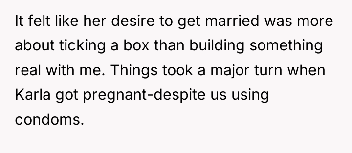 It felt like her desire to get married was more...