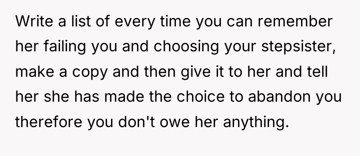 Write a list of every time you can remember her...