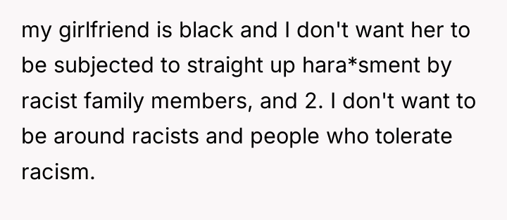 my girlfriend is black and I don't want her to...