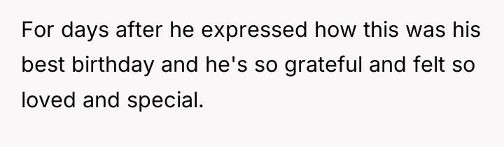 For days after he expressed how this was his best...