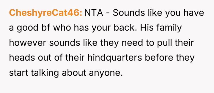 CheshyreCat46 NTA - Sounds like you have a good bf...