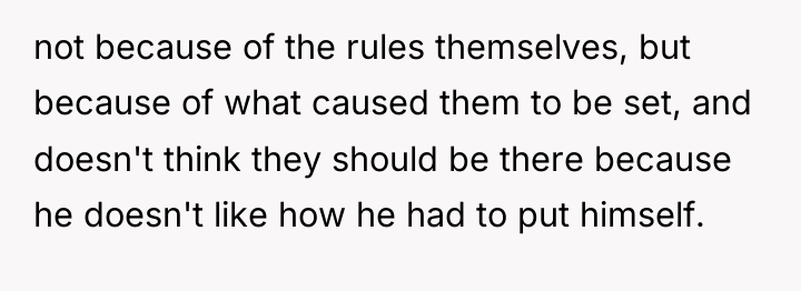 not because of the rules themselves, but because of what...