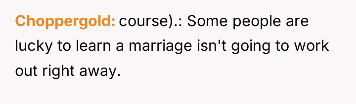 Choppergold course).: Some people are lucky to learn a marriage...