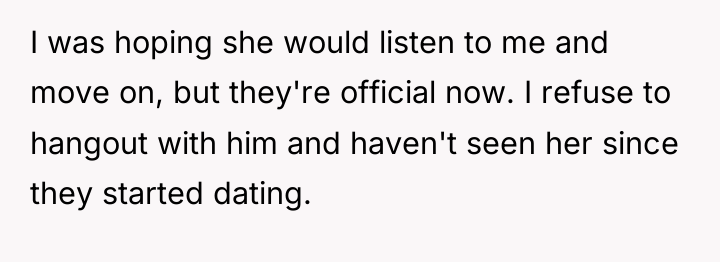 I was hoping she would listen to me and move...