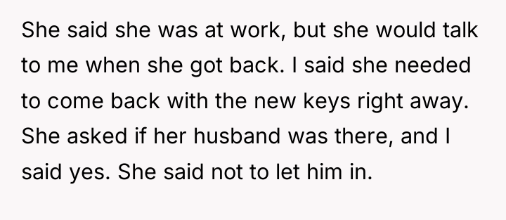 She said she was at work, but she would talk...