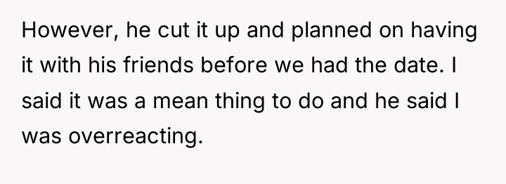 However, he cut it up and planned on having it...