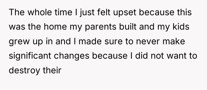 The whole time I just felt upset because this was...