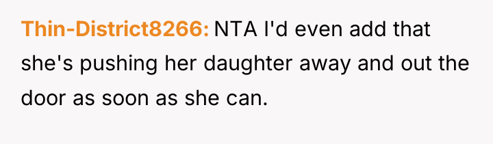 Thin-District8266 NTA I'd even add that she's pushing her daughter...