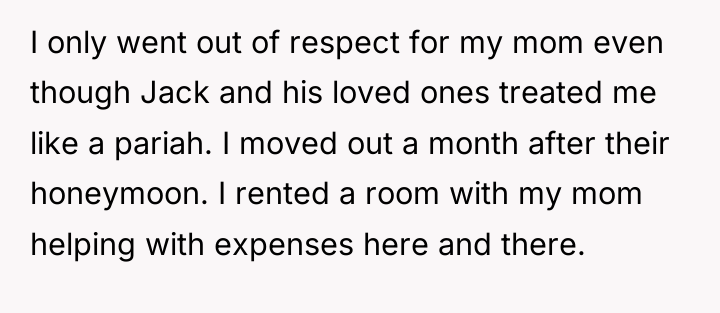 I only went out of respect for my mom even...