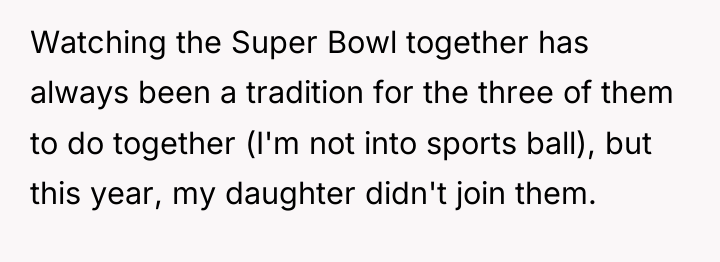Watching the Super Bowl together has always been a tradition...