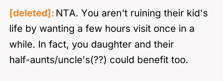[deleted] NTA. You aren't ruining their kid's life by wanting...