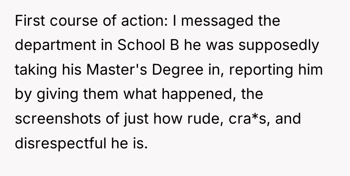 First course of action: I messaged the department in School...