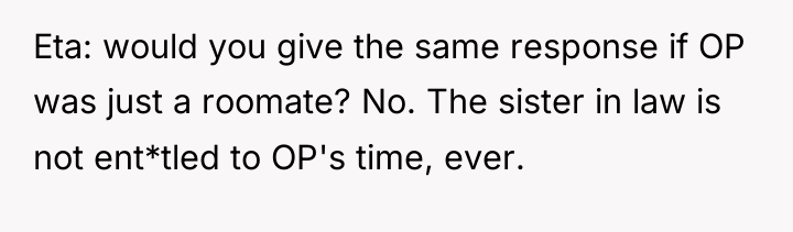 Eta: would you give the same response if OP was...