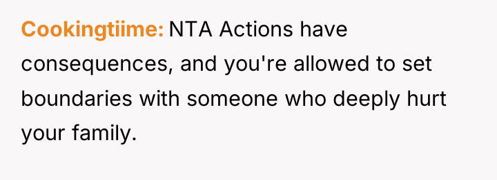 Cookingtiime NTA Actions have consequences, and you're allowed to set...