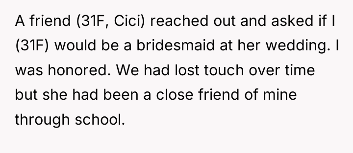 A friend (31F, Cici) reached out and asked if I...