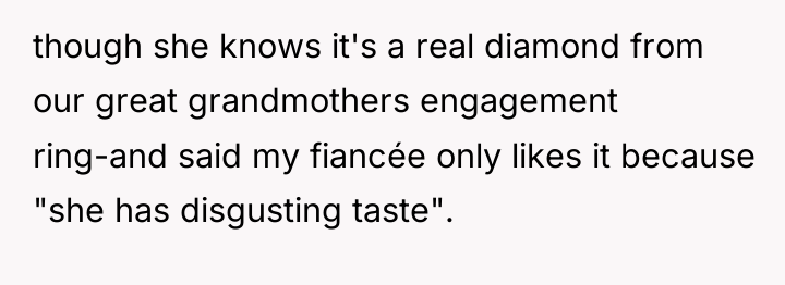 though she knows it's a real diamond from our great...