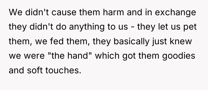 We didn't cause them harm and in exchange they didn't...