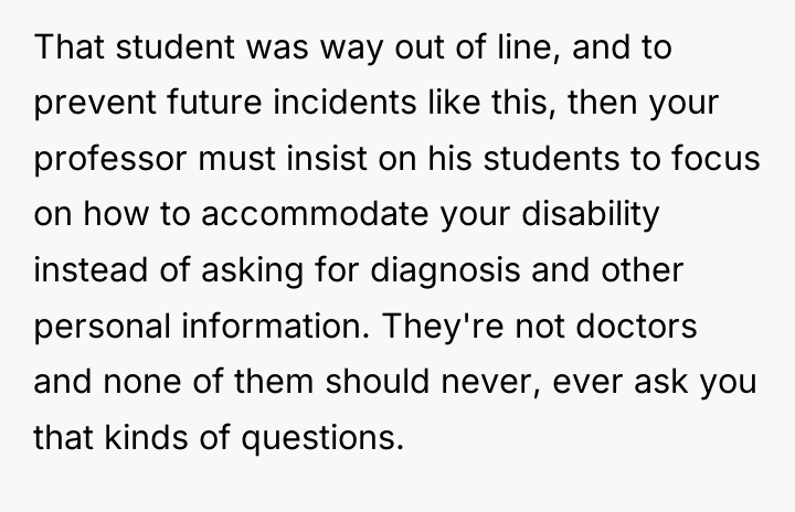 That student was way out of line, and to prevent...