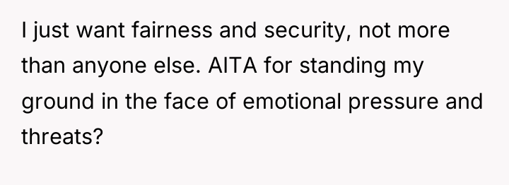 I just want fairness and security, not more than anyone...