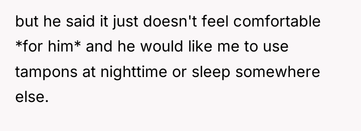 but he said it just doesn't feel comfortable *for him*...