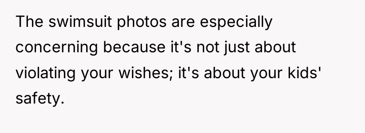 The swimsuit photos are especially concerning because it's not just...