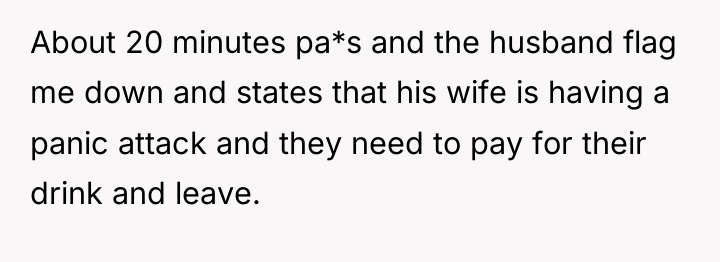 About 20 minutes pa*s and the husband flag me down...