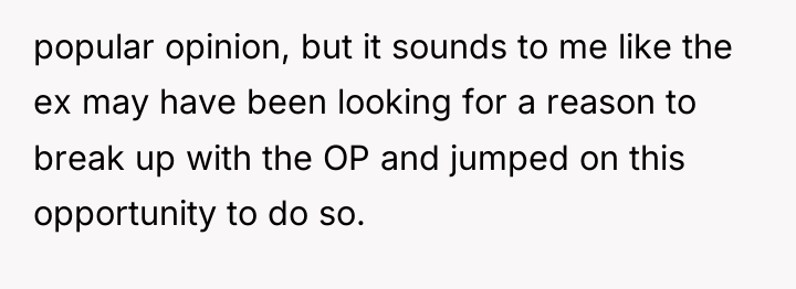 popular opinion, but it sounds to me like the ex...