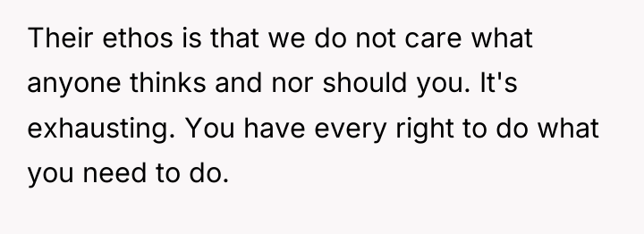 Their ethos is that we do not care what anyone...