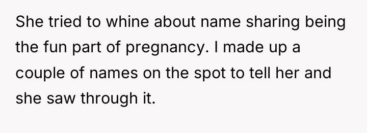 She tried to whine about name sharing being the fun...