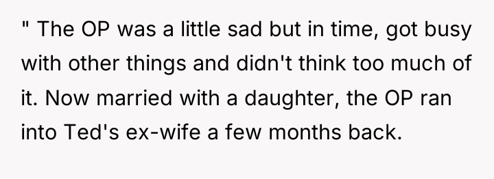 " The OP was a little sad but in time,...
