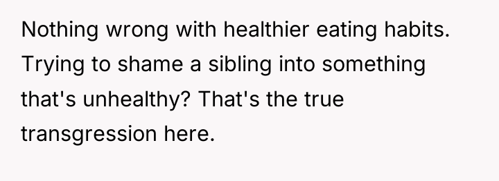 Nothing wrong with healthier eating habits. Trying to shame a...
