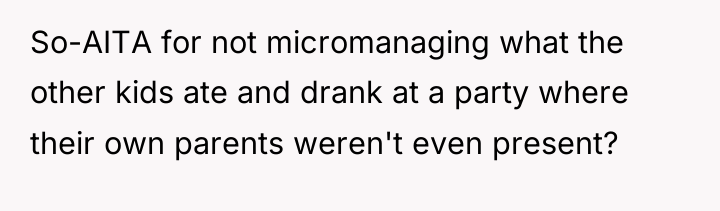 So-AITA for not micromanaging what the other kids ate and...