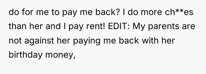 do for me to pay me back? I do more...