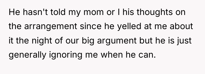 He hasn't told my mom or I his thoughts on...