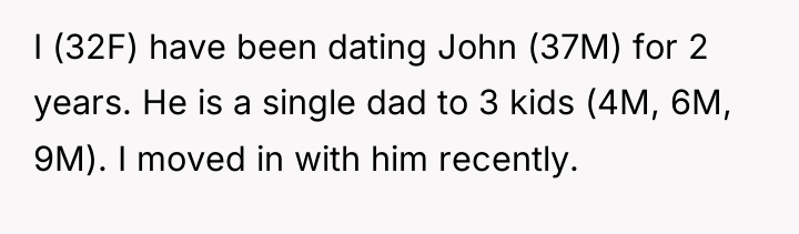 I (32F) have been dating John (37M) for 2 years....
