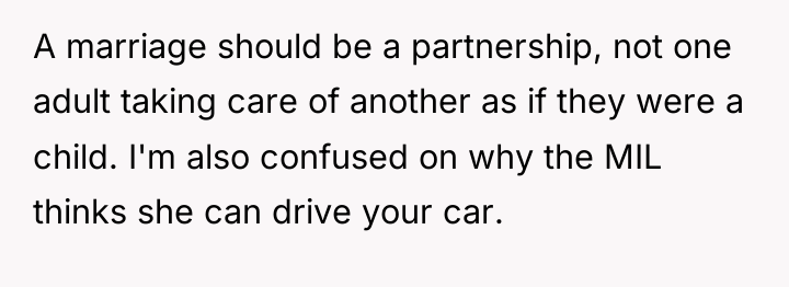 A marriage should be a partnership, not one adult taking...