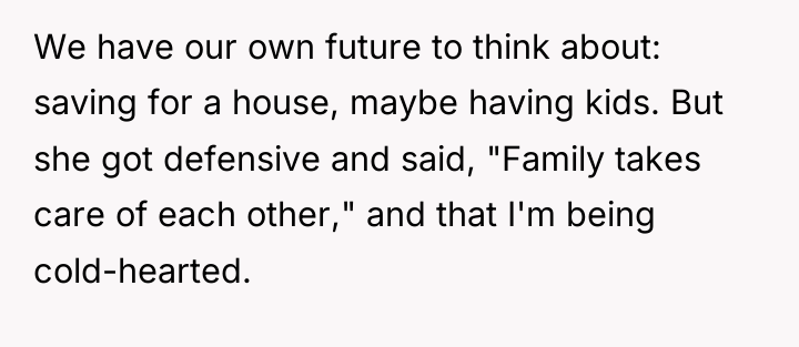 We have our own future to think about: saving for...