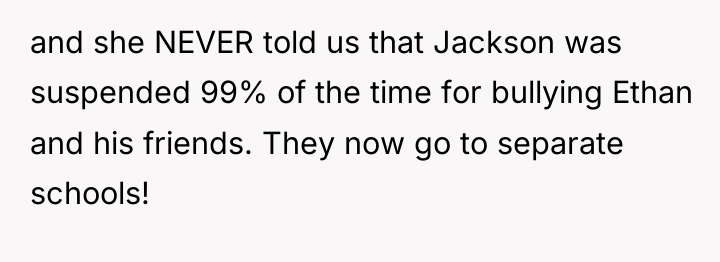 and she NEVER told us that Jackson was suspended 99%...