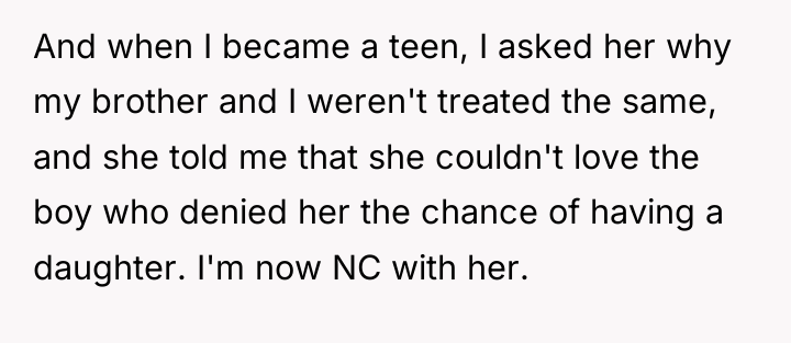 And when I became a teen, I asked her why...