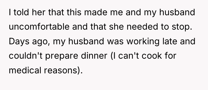 I told her that this made me and my husband...