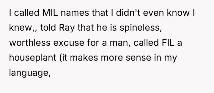 I called MIL names that I didn't even know I...
